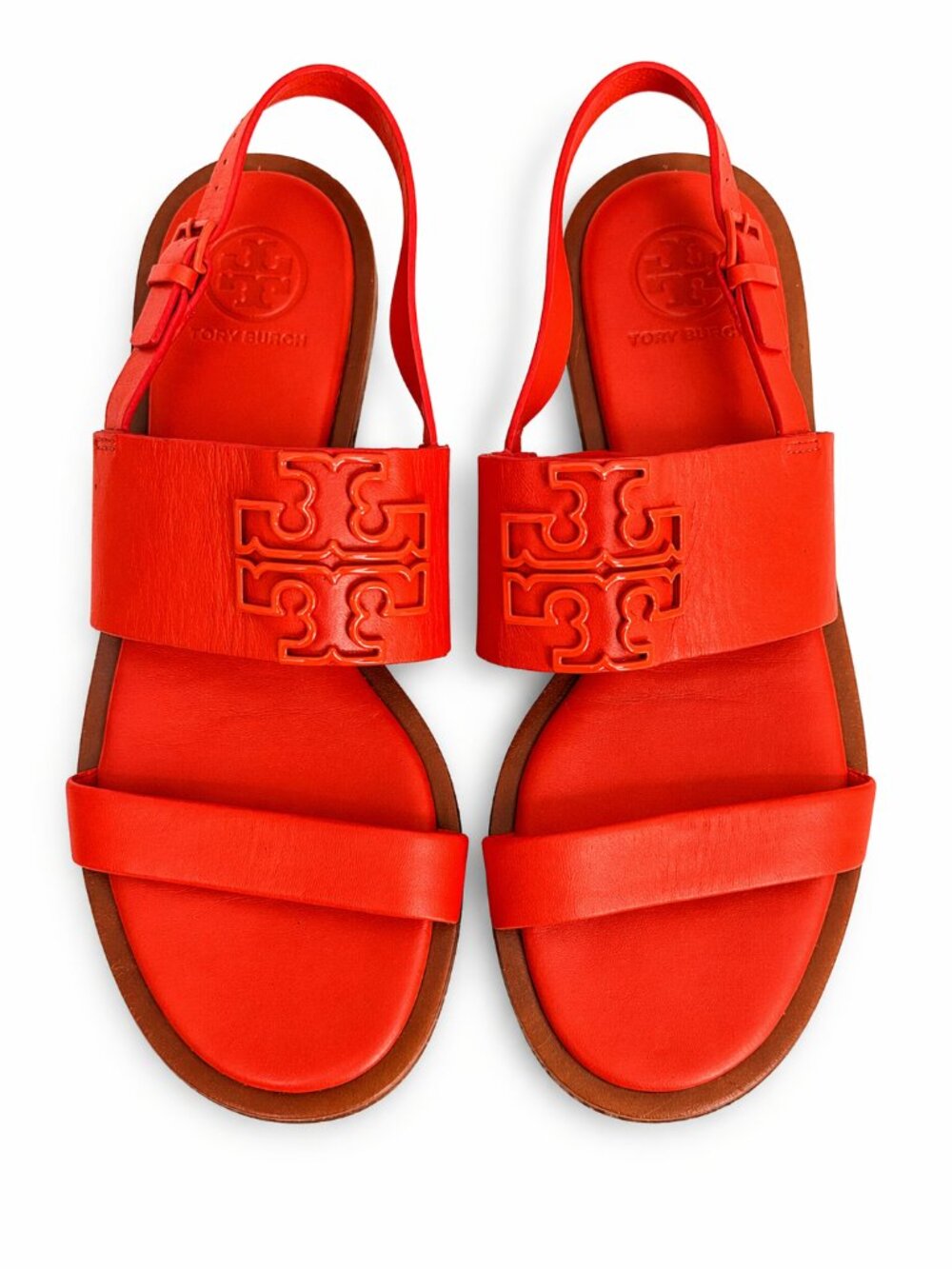 Tory Burch Melinda Sandals Size 7 | Leather Logo Thong Flat Sandals